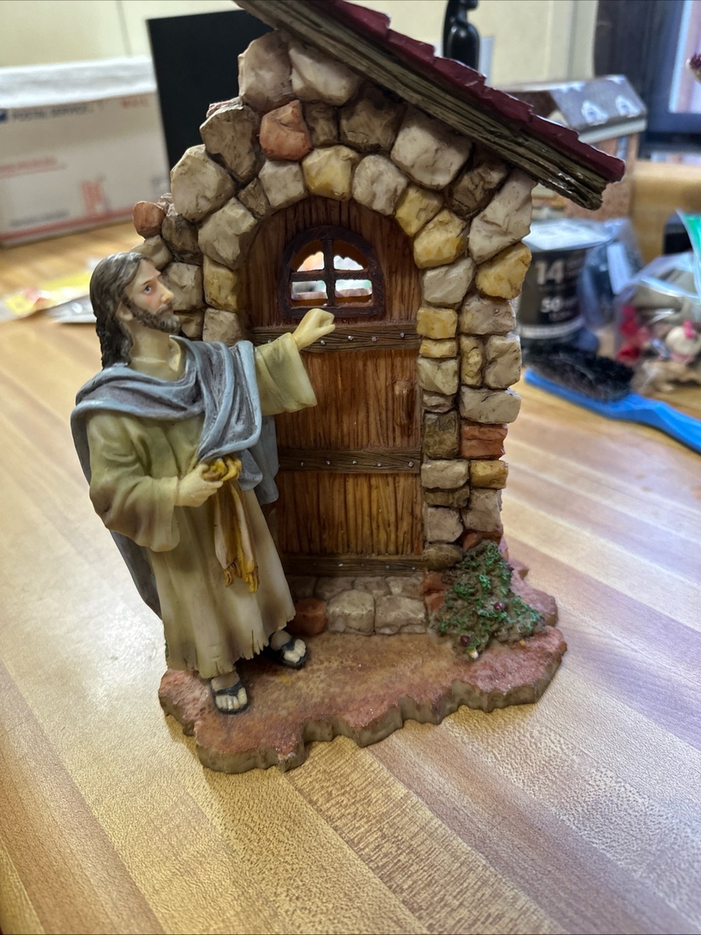 Jesus Knocking at the Door Figurine Christian Religious Decor